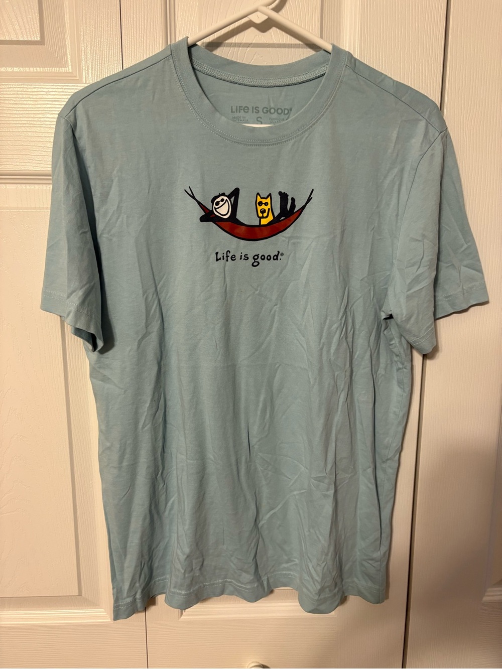 Life Is Good Men's Light Blue Graphic Hammock Tee